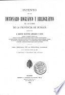 Intento de un diccionario biográfico y bibliográfico de autores de la provincia de Burgos