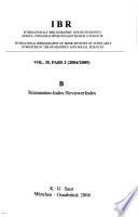 International Bibliography of Book Reviews of Scholarly Literature Chiefly in the Fields of Arts and Humanities and the Social Sciences