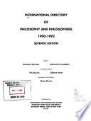 International Directory of Philosophy and Philosophers