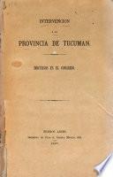 Intervencion á la provincia de Tucuman