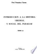 Introducción a la historia gremial y social del Paraguay