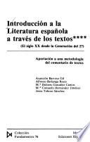Introducción a la literatura española a través de los textos