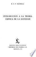 Introducción a la teoría crítica de la sociedad