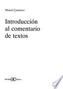 Introducción al comentario de textos