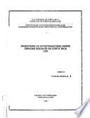 Inventario de investigaciones sobre ciencias sociales en Costa Rica