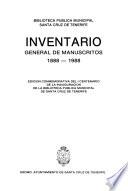 Inventario general de manuscritos, 1888-1988