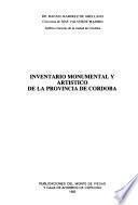 Inventario monumental y artístico de la provincia de Córdoba