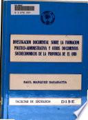 Investigación documental sobre la formación político-administrativa y otros documentos socioeconómicos de la Provincia de El Oro