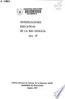 Investigaciones educativas de la Red INCIE-ICE, 1974-78