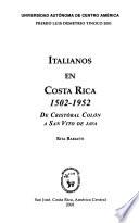Italianos en Costa Rica, 1502-1952