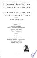 IX [i.e. Noveno] Congreso Internacional de Quimica Pura y Aplicada, Madrid, 5-11 abril 1934