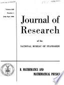 Journal of Research of the National Bureau of Standards