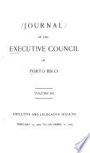 Journal of the executive council of Porto Rico