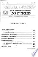 Journal officiel de la République française. Édition des lois et décrets