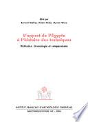 L'apport de l'Égypte à l'histoire des techniques