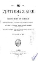 L'intermédiaire des chercheurs et curieux