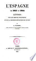 L ́ Espagne en 1843 et 1844
