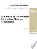 La calidad de la formación doctoral en ciencias pedagógicas