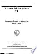La concertación social en la Argentina