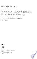 La cultura hispano-italiana de los jesuitas expulsos