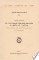 La cultura letteraria italiana e l'identità europea
