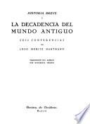 La Decadencia del mundo antiguo