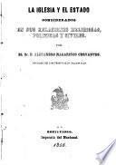 La iglesia y el estado considerados en sus relaciones religiosas