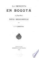 La imprenta en Bogotá (1739-1821)