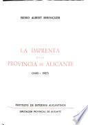 La imprenta en la provincia de Alicante (1602-1925).