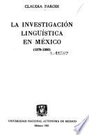 La investigación lingüística en México (1970-1980)