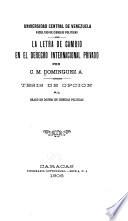 La letra de cambio en el derecho internacional privado