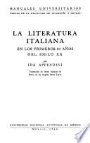 La literatura italiana en los primeros 50 años del siglo XX