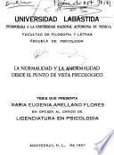 La normalidad y la anormalidad desde el punto de vista psicológico