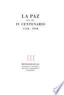 La Paz en su IV centenario, 1548-1948