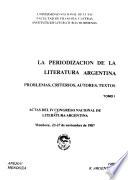 La periodización de la literatura argentina