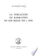 La población en Barbastro en los siglos XVI y XVII