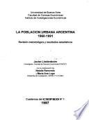 La población urbana argentina, 1960-1991