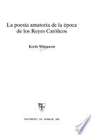 La poesía amatoria de la época de los Reyes Católicos