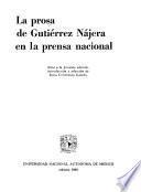 La prosa de Gutiérrez Nájera en la prensa nacional