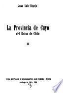 La Provincia de Cuyo del reino de Chile