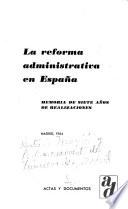 La reforma administrativa en España