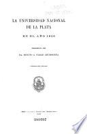 La Universidad Nacional de La Plata en el año 1926