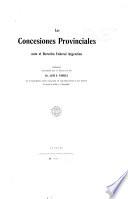 Las concesiones provinciales ante el derecho federal argentina