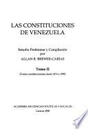 Las constituciones de Venezuela: Textos constitucionales desde 1874 a 1999