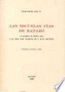 Las escuelas pías de Mataró. La iglesia de Santa Ana y el Hno. José Guardia de San Juan Bautista