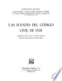 Las fuentes del Código civil de 1928