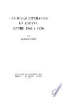 Las ideas literarias en España entre 1840 y 1850