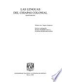Las Lenguas del Chiapas colonial: Lengua chiapaneca
