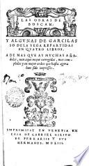 Las Obras de Boscan y algunas de Garcilasso de la Vega