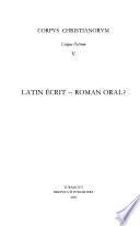 Latin écrit-- roman oral?